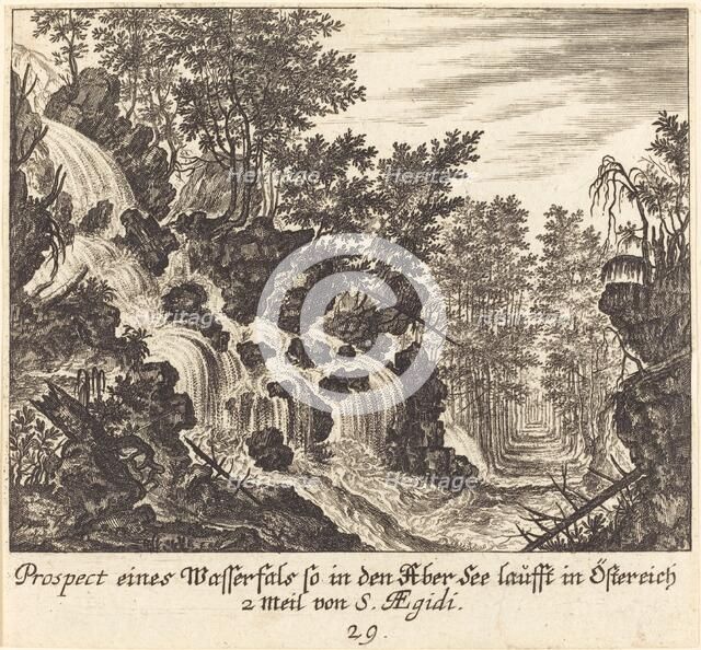 View of a Waterfall, Austria, 1681. Creator: Melchior Küsel.