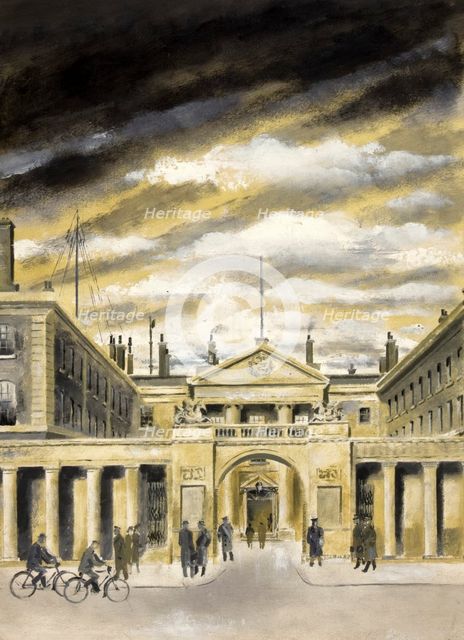 View of Admiralty Building on Whitehall in London, between 1939 and 1946. Creators: Unknown, Central Office of Information.