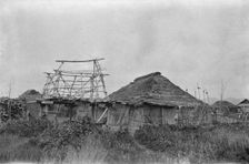 View of Ainu village, 1908. Creator: Arnold Genthe