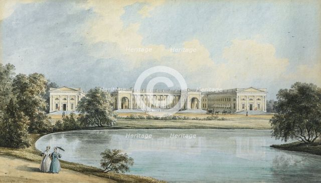 View of Alexander Palace in Tsarskoye Selo, 1839. Artist: Chernetsov, Nikanor Grigoryevich (1805-1879)