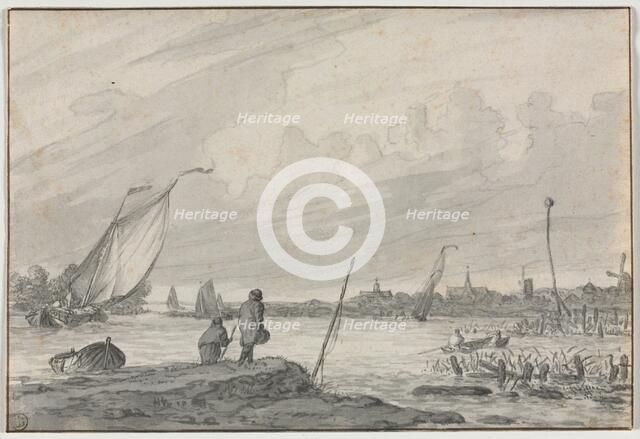 View of Alkmaar with Boats, 1600s. Creator: Unknown.