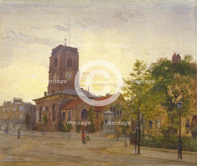 View of All Saints Church, Chelsea, London, 1880. Artist: John Crowther