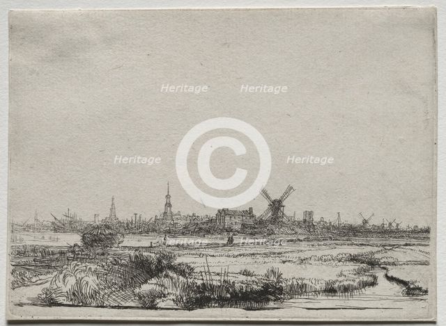 View of Amsterdam from the North West, c. 1640. Creator: Rembrandt van Rijn (Dutch, 1606-1669).