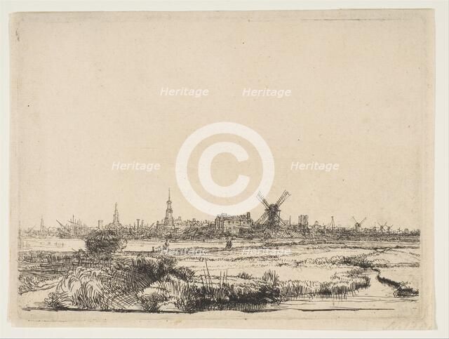 View of Amsterdam from the Northwest, ca. 1640. Creator: Rembrandt Harmensz van Rijn.