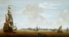 View of Amsterdam from the Sea 17th century. Artist: Peter van den Velde