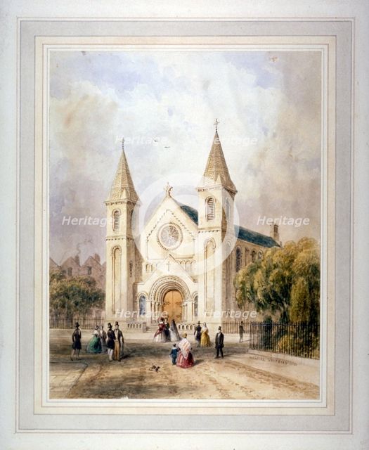 View of an unknown religious building in Regent Square, St Pancras, London, 1842.                    Artist: Thomas Hosmer Shepherd