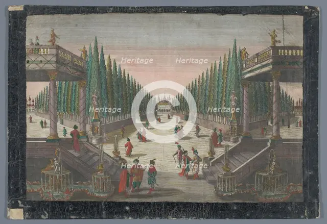 View of an avenue in a cypress garden in Constantinople, 1742-1801. Creator: Anon.