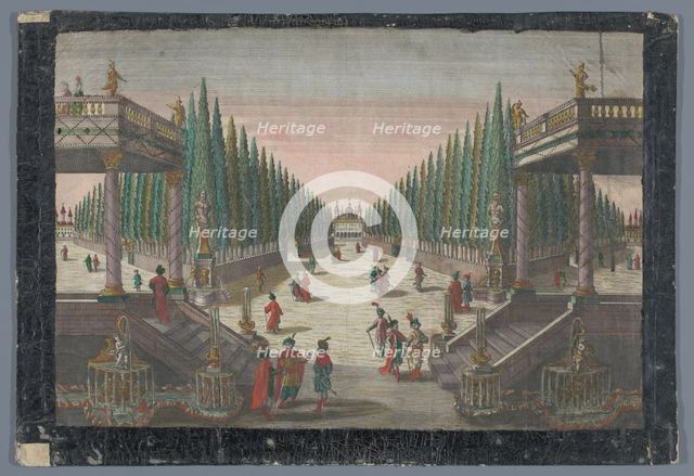 View of an avenue in a cypress garden in Constantinople, 1742-1801. Creator: Anon.