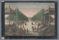 View of an avenue in a cypress garden in Constantinople, 1742-1801. Creator: Anon