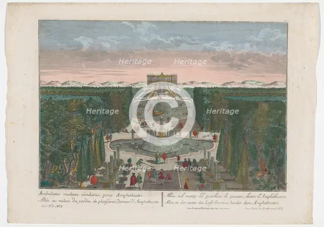 View of an avenue in the middle of a garden, 1742-1801. Creator: Anon.
