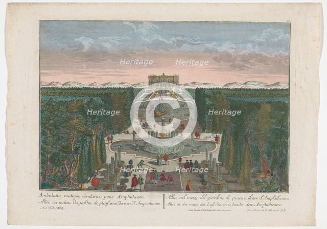 View of an avenue in the middle of a garden, 1742-1801. Creator: Anon.