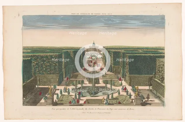 View of an avenue in the Vatican Gardens in the vicinity of the city of Rome, 1700-1799. Creator: Anon.