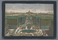 View of an avenue on the left side of a garden, 1742-1801. Creator: Georg Gottfried Winckler