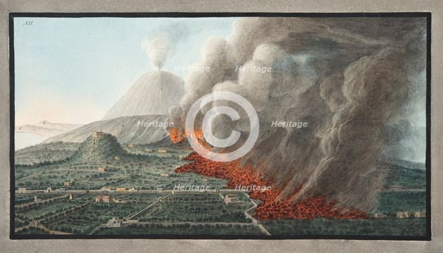 View of an eruption of Monte Vesuvius on 23rd December 1760 and ended 5th January 1761, 1776.
