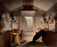 View of an Etruscan Tomb, 1849. Creator: Henri Labrouste