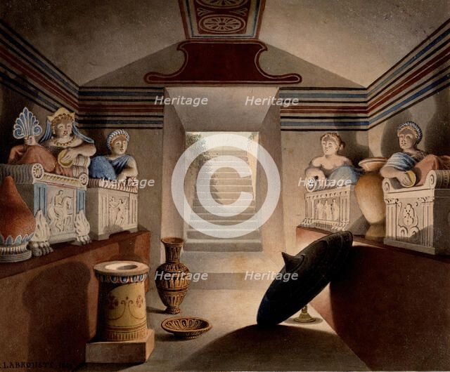 View of an Etruscan Tomb, 1849. Creator: Henri Labrouste.