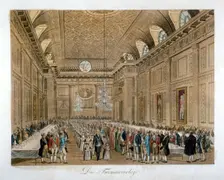 View of an event in the Freemasons Hall, Great Queen Street, Holborn, London, c1810. Artist: Anon