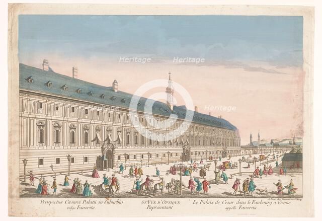 View of an imperial palace in a suburb in Vienna, 1745-1775. Creator: Anon.