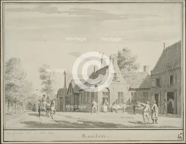 View of an inn in Cologne, c18th century. Creator: Cornelis Pronk.