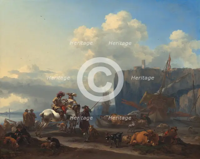 View of an Italian Port, early 1660s. Creator: Nicolaes Berchem.