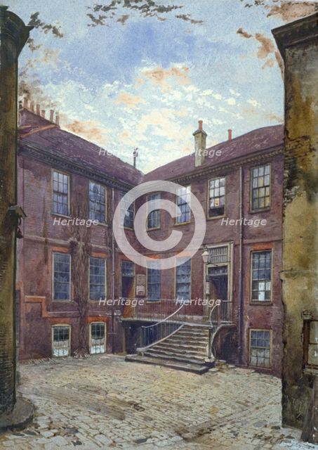 View of an old house in Great Winchester Street, City of London, 1880.                        Artist: John Crowther