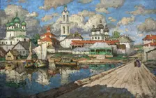 View of an Old Town 1919. Creator: Gorbatov, Konstantin Ivanovich (1876-1945)
