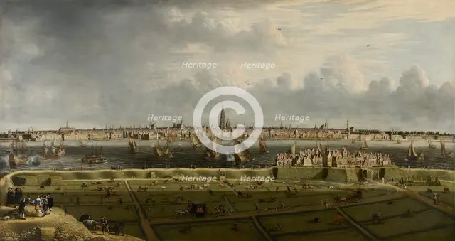View of Antwerp from the Vlaams Hoofd, 1658. Creator: Anonymous.