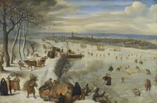 View of Antwerp with Frozen Schelde, 1593. Creator: Lucas van Valckenborch