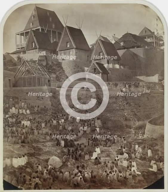 View of Antsahatsiroa, Madagascar, 1862-65. Creator: William Ellis.