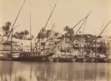 View of Aswan - Along the Nile, c. 1870s - 1880s. Creator: Antonio Beato (British, c. 1825-1903)