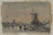 View of Arnheim (recto) Studies of a Bull (verso), 1864. Creator: Johan Barthold Jongkind (Dutch, 1819-1891)