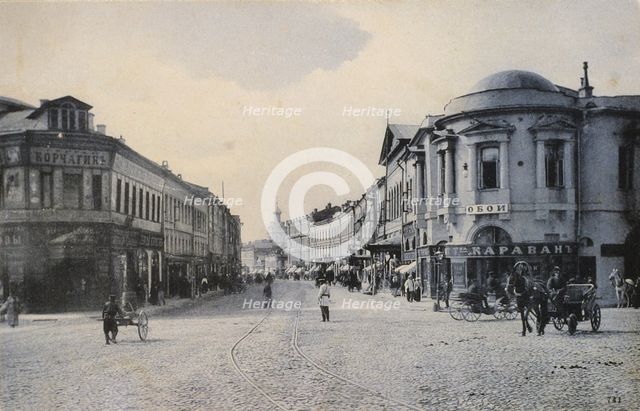 View of Arbat Street in winter, Moscow, Russia, early 20th century. Artist: Unknown