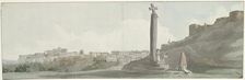 View of Ariano and monument, known as Altar of Janus, 1778. Creator: Louis Ducros