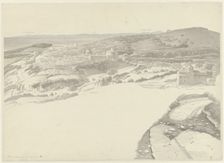 View of Ariccia from Genzano, c.1810. Creator: Josephus Augustus Knip