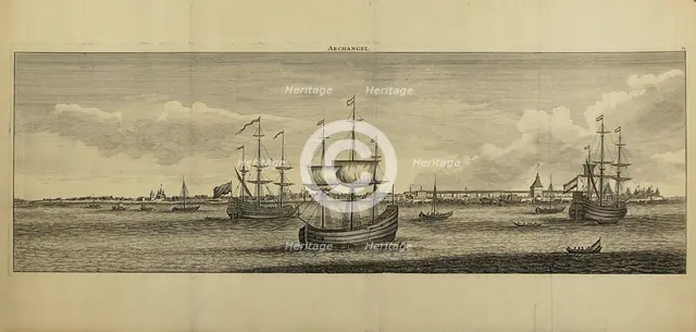 View of Arkhangelsk, ca 1770. Artist: Anonymous  