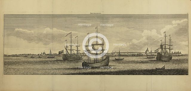 View of Arkhangelsk, ca 1770. Artist: Anonymous  