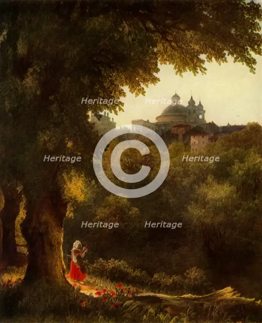 'View of Arricio near Rome', 1830s, (1965). Creator: Mikhail Lebedev.