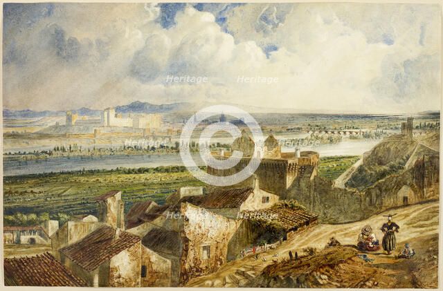 View of Avignon (from Villeneuve les Avignon), 1823/69. Creator: Paul Huet.