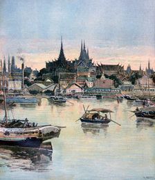 View of Bangkok, 1893. Artist: Henri Meyer