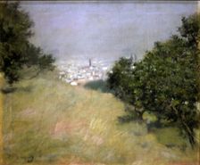 View of Barcelona 1894, oil Painting by Ramon Casas
