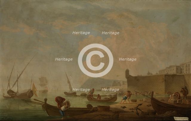 View of Barcelona from the East, c1787. Creator: Mariano Ramon Sanchez.