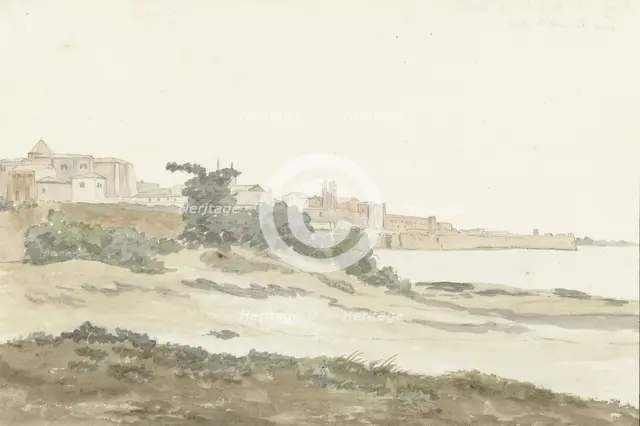 View of Barletta located on the coast, 1778. Creator: Louis Ducros.
