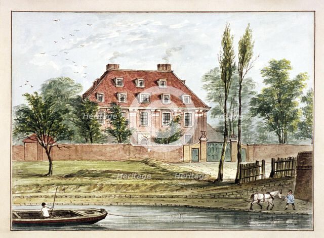 View of Baumes House, Hoxton, London, c1825. Artist: CH Matthews