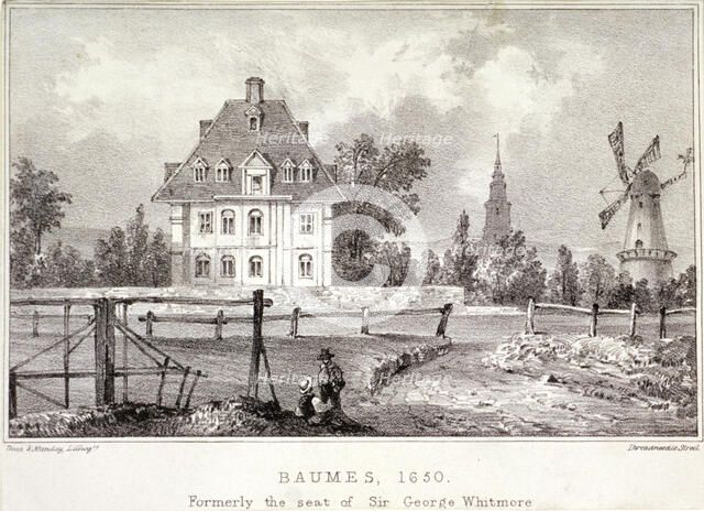 View of Baumes House, Hoxton, London, c1830?. Artist: Dean and Munday