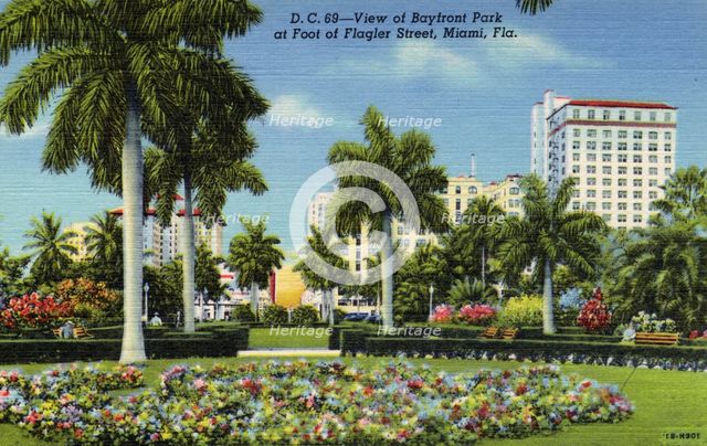 View of Bayfront Park, at the foot of Flagler Street, Miami, Florida, USA, 1941. Artist: Unknown