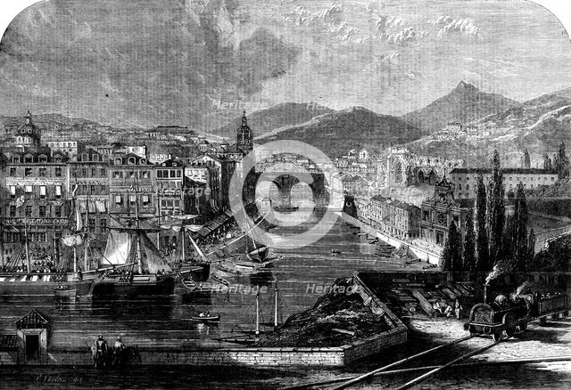 View of Bilbao, Spain, from the railway station, 1862. Creator: Unknown.