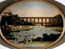 View of Boqueirao lake and Santa Teresa aqueduct oil on canvas, 1790, b Leandro Joaquim