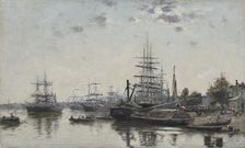 View of Bordeaux, from the Quai des Chartrons, 1874. Creator: Eugène Boudin (French, 1824-1898)