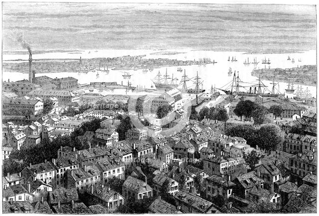 View of Boston from Bunker's Hill, Massachusetts, c1770s (c1880). Artist: Unknown