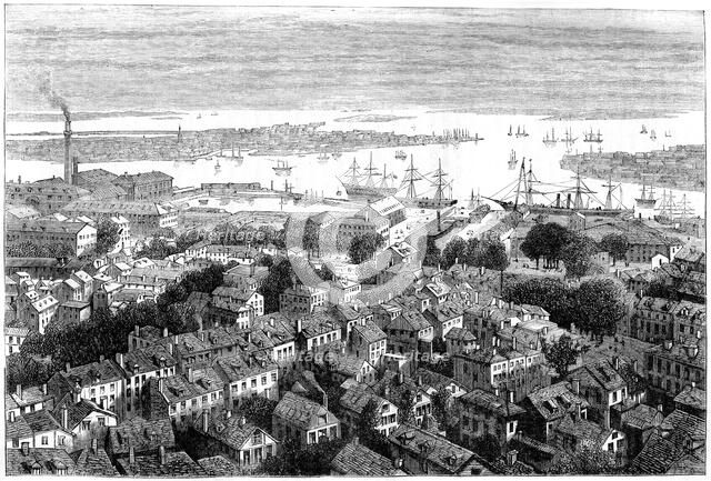 View of Boston from Bunker's Hill, Massachusetts, c1770s (c1880). Artist: Unknown